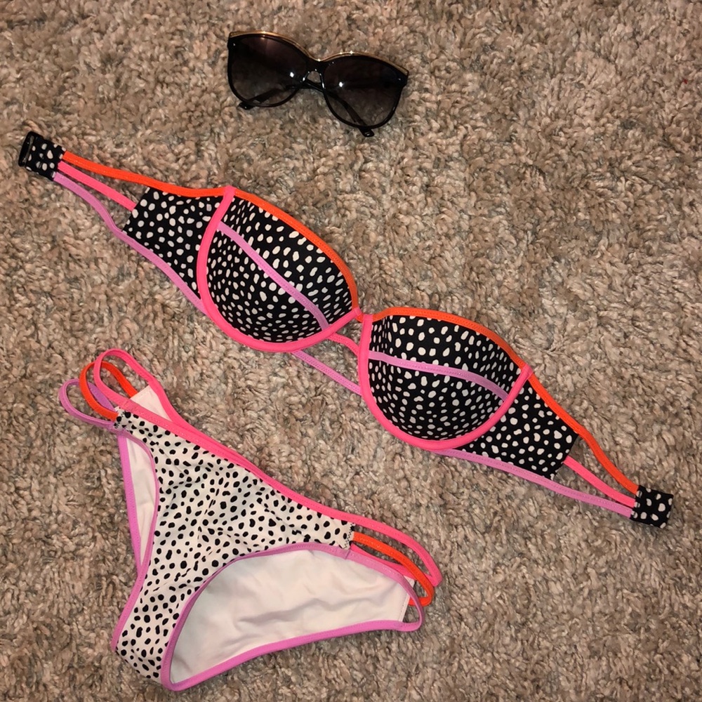 VS polka dot strapless bikini swimsuit